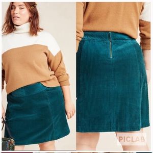 ANTHROPOLOGIE Maeve Corduroy Velvet Mini Skirt NWT